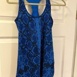 Lululemon Racerback Tank Top Blue Ziggy Snake Print